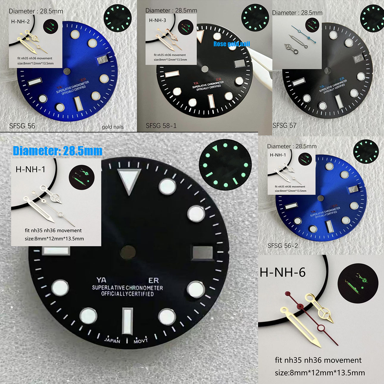 Hot SUB 28.5mm NH35 Green Glow - Reel Case 评论和价格