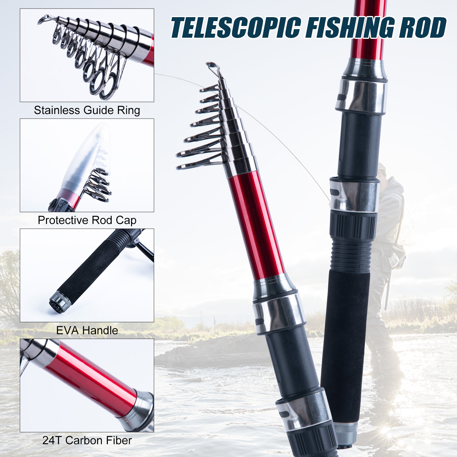 Goture Telescopic Fishing Rod  - Reel Bag 评论和价格