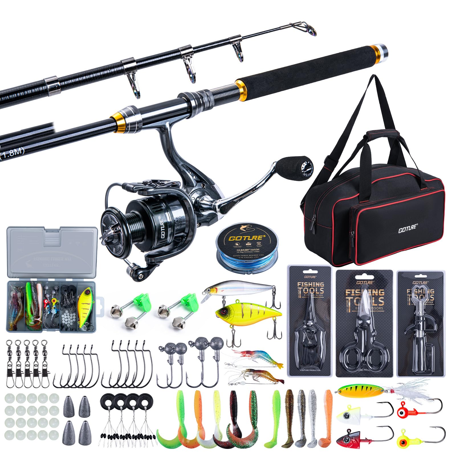 Goture Fishing Telescopic Rod  - Reel Bag 评论和价格